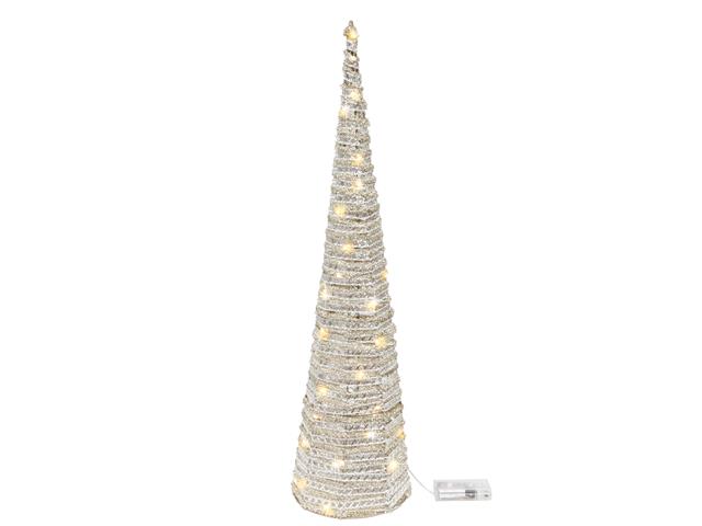 LED SILVER TINSEL CONE TREE (31.5")
